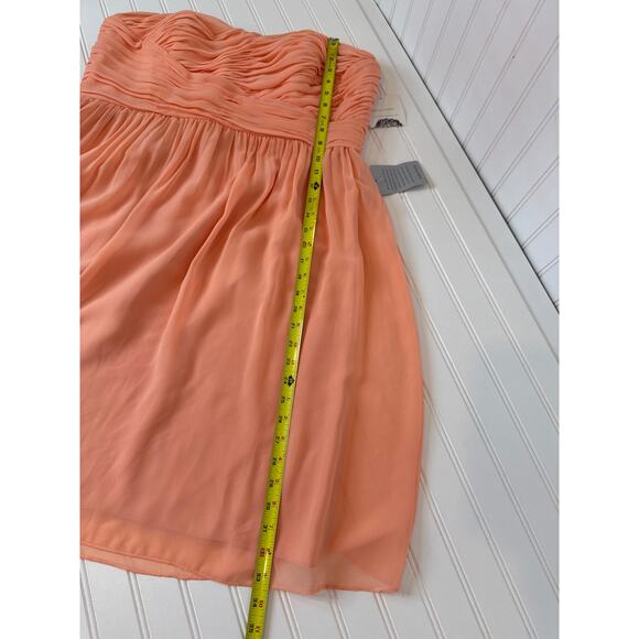 NWT Donna Morgan Peach Short Cocktail Dress Strapless Bridesmaid Wedding Sze 18 - Picture 5 of 8